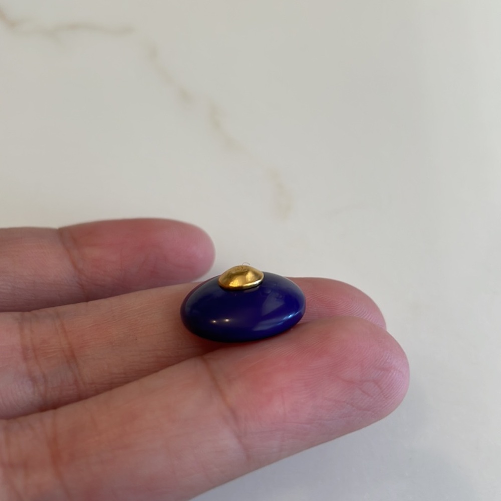 Chanel Indigo Round Gold CC Logo Shank Button - Picture 3 of 7